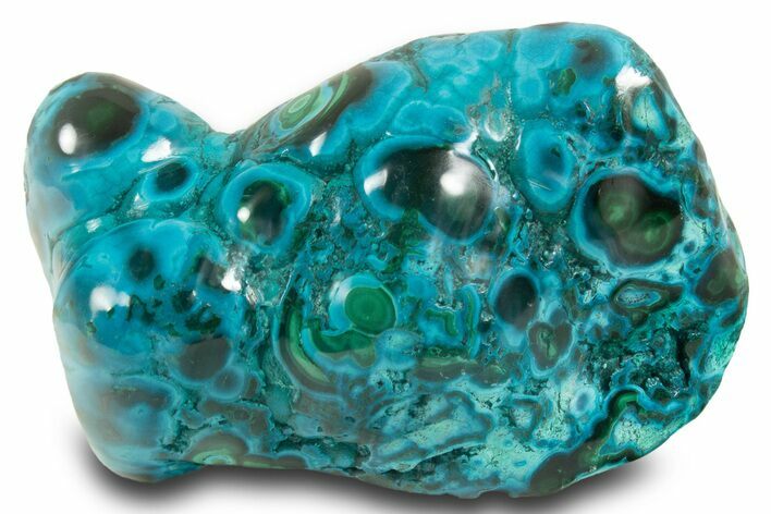 Vibrant Polished Malachite with Chrysocolla - DR Congo #305207